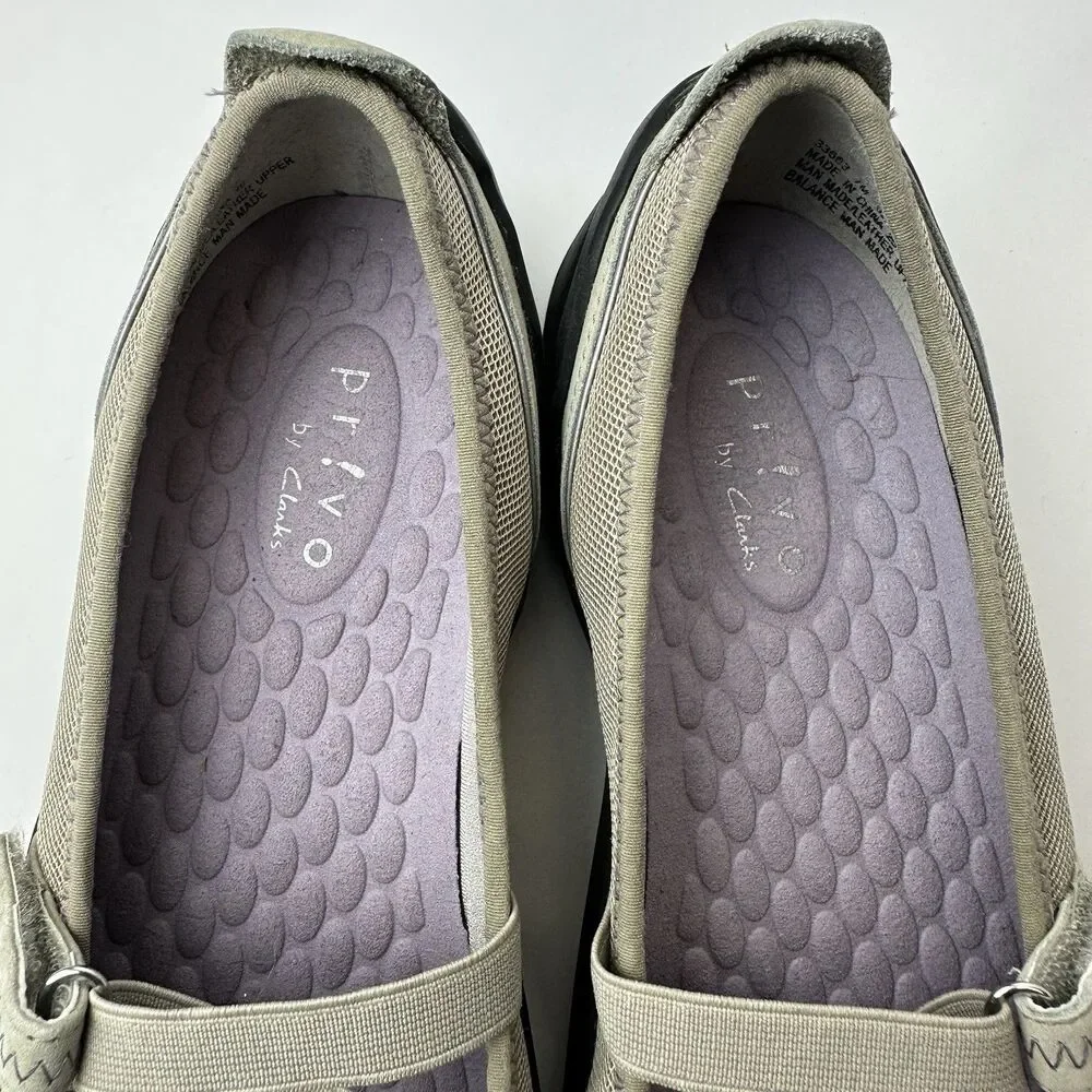 Clarks Privo Mary Jane Beige with  Rubber Sole Comfort Walking Shoe Sz: 7M - Picture 11 of 13
